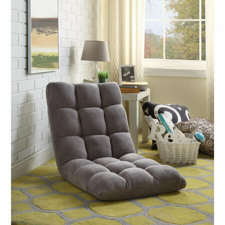 COMFORTCORRECT Microplush Modern Armless Quilted Recliner Chair with foam filling and steel tube frame - Grey CO2625147